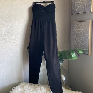 Windsor Sweetheart Strapless Jumpsuit Side Zipper w Pockets & Crisscross Back